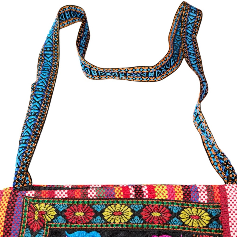 Embroidered Crossbody Bag Tassel Bag Woven Crossbody Boho Style Boho Boho Chic - Picture 3 of 6